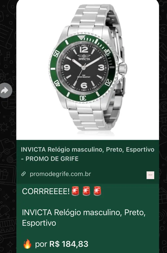 Exemplo de oferta publicada